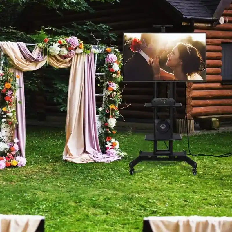 Mobilny stojak na telewizor z kółkami