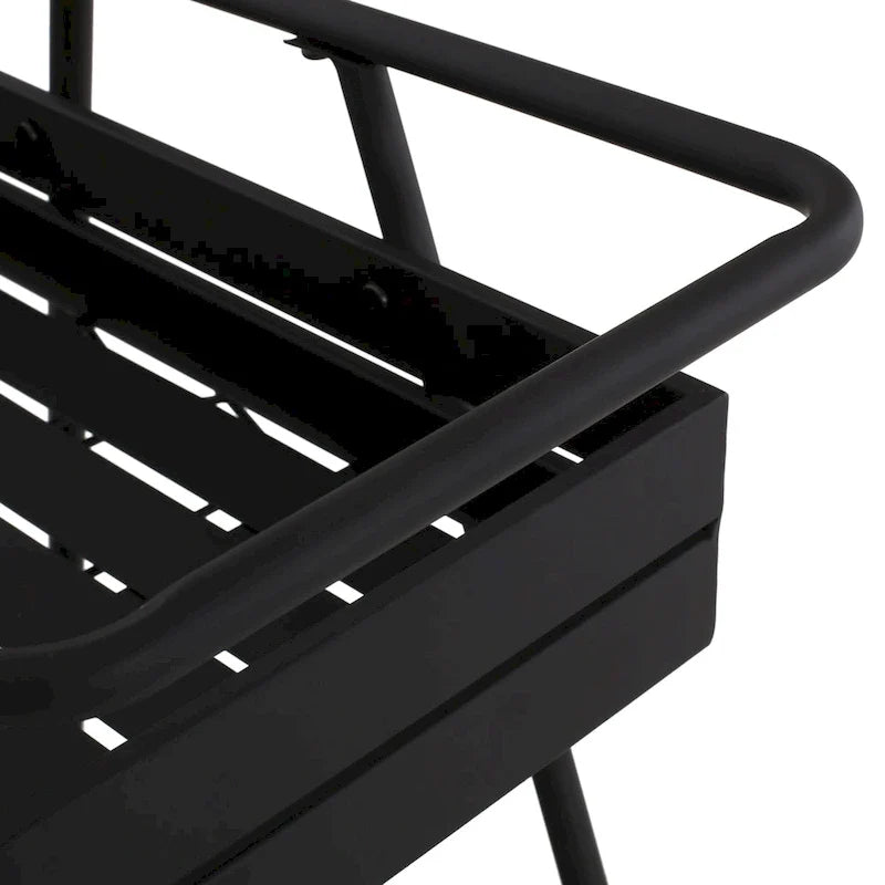 Modern Industrial Bar Cart with Iron Frame, Wheelbarrow-Inspired Design, Wine Bottle Holders and Mobile Rolling Wheels