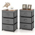 2PCS 3 Drawers Dresser Fabric Storage Tower Organizer Unit Tall