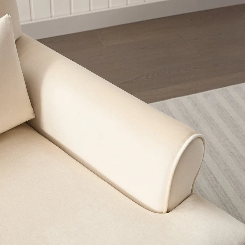 Modern 37.8 Velvet Accent chair with Ergonomic Lumbar Support and Vintage Roman Column Legs