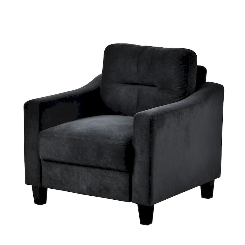 Black Modern 32.2 Upholstered Accent Chair with Sturdy Hardwood Frame and Soft Cushion