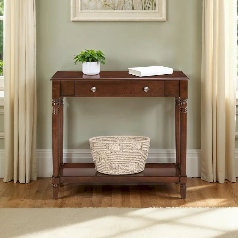 French Country 1-Drawer Entryway Table with Shelf