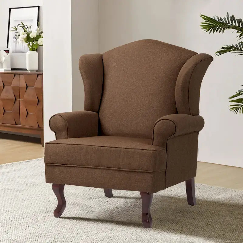 Mid-Century Modern Upholstered Wingback Accent Chair