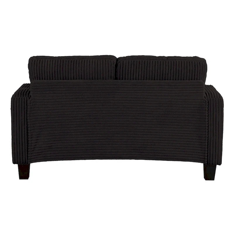 61 Contemporary Corduroy Loveseat Sofa with 2 Pillows and Cup Holder
