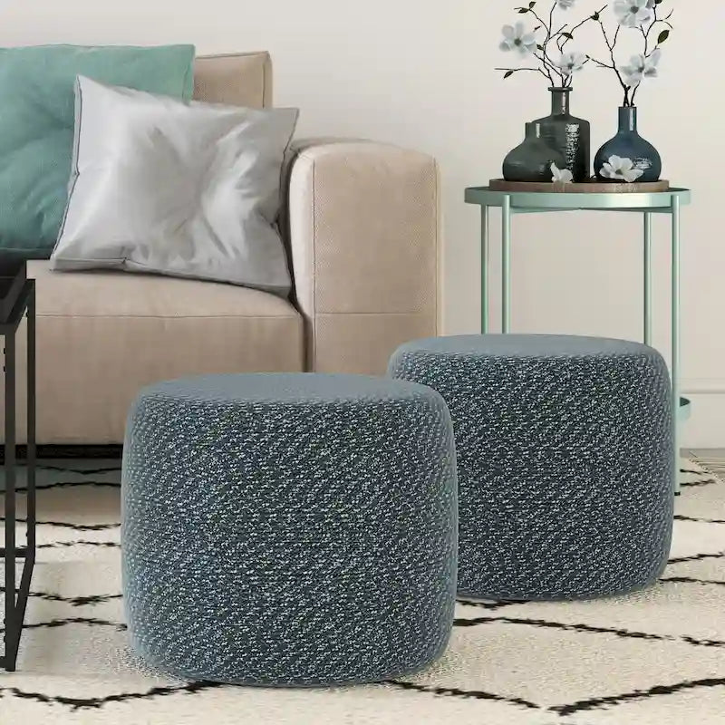 Round Braided Pouf