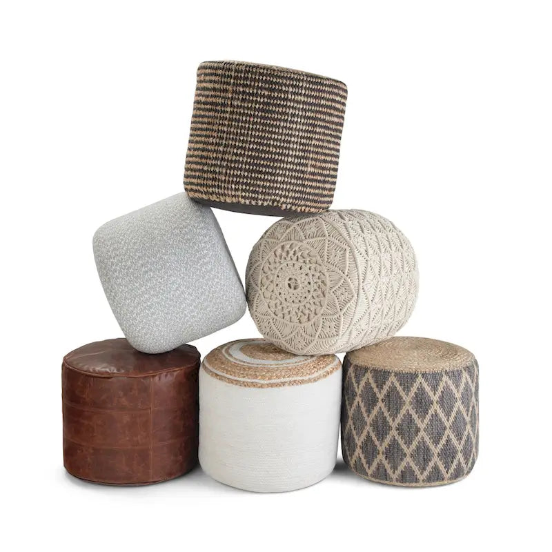 Round Braided Pouf