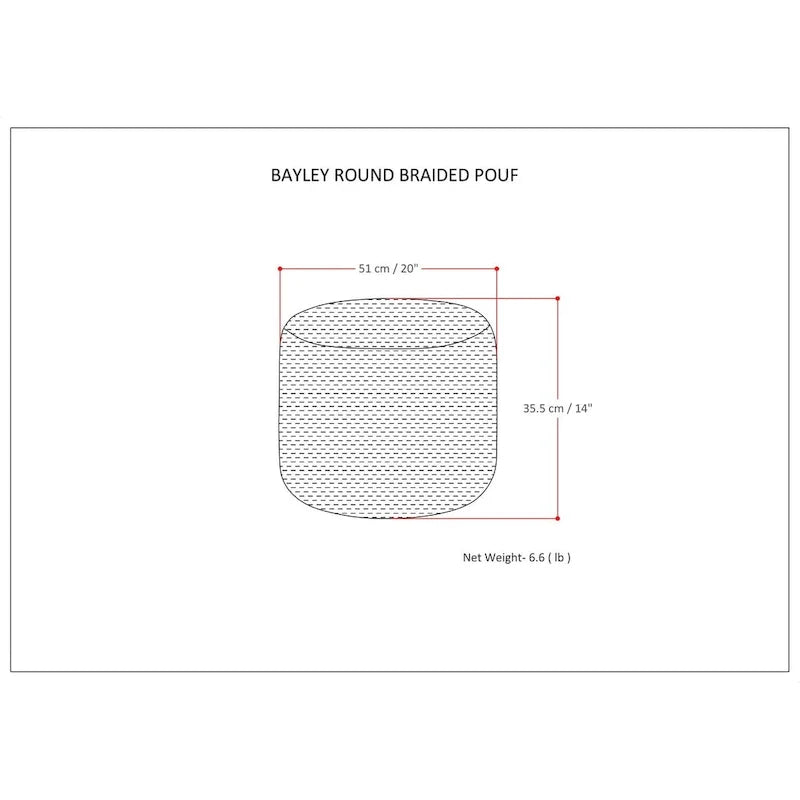 Round Braided Pouf