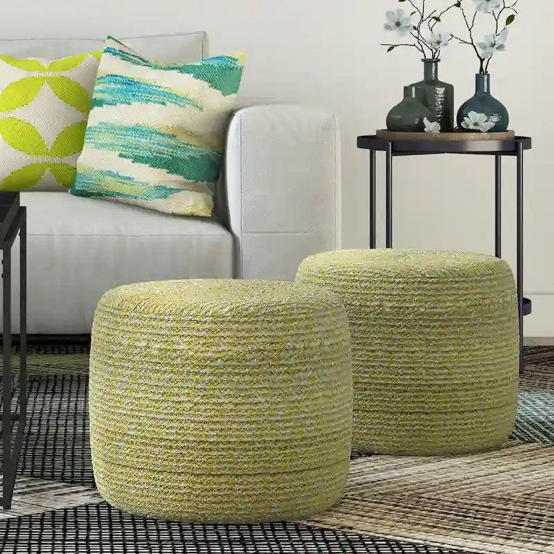 Round Braided Pouf