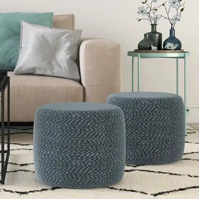 Round Braided Pouf