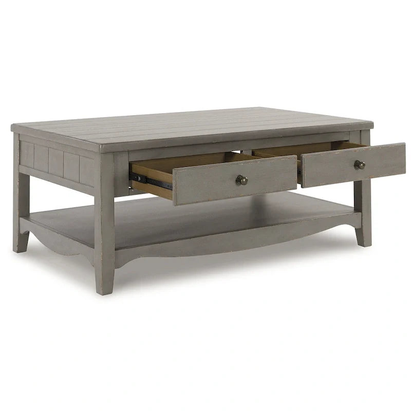 Antique Gray Rectangular Coffee Table - 50W x 30D x 20H