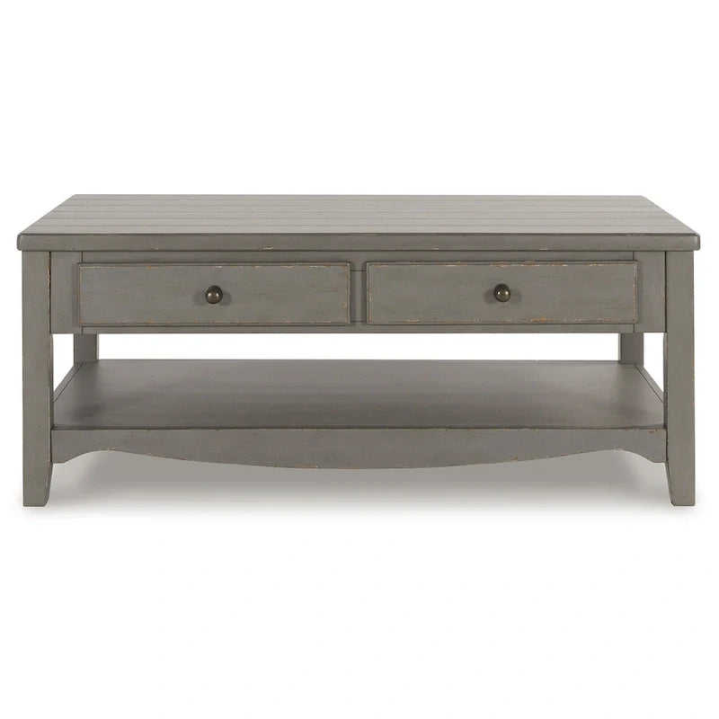 Antique Gray Rectangular Coffee Table - 50W x 30D x 20H