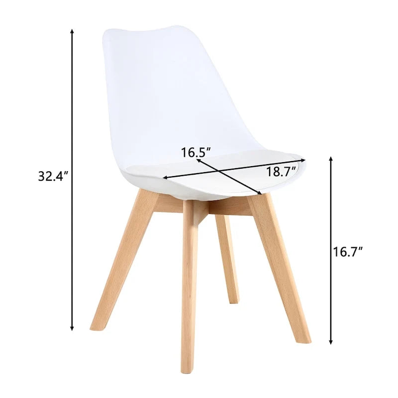 Dining Chairs Wooden Desk Chairs No Wheels Set of 2