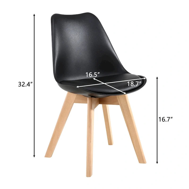 Dining Chairs Wooden Desk Chairs No Wheels Set of 2