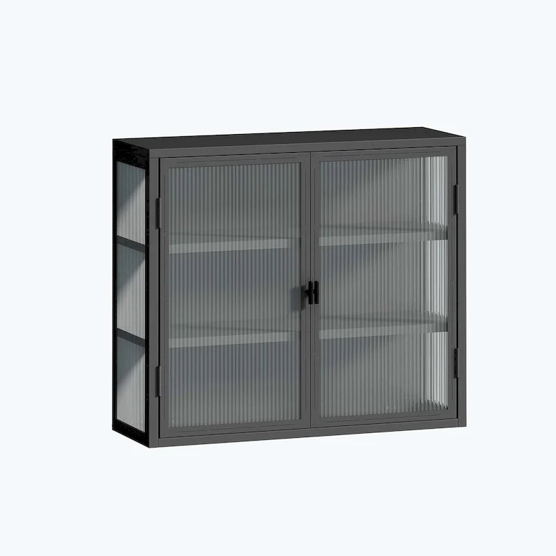 Retro Style Glass Door Wall Cabinet