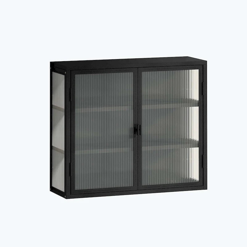 Retro Style Glass Door Wall Cabinet