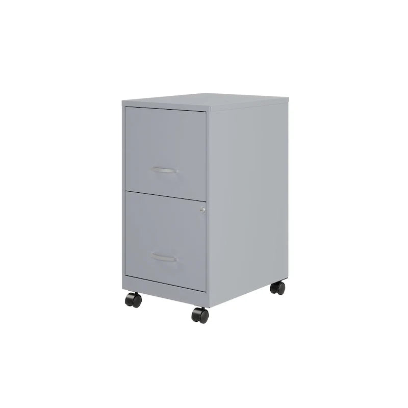 18 2 Drawer Mobile Smart Vertical File Cabinet, Teal