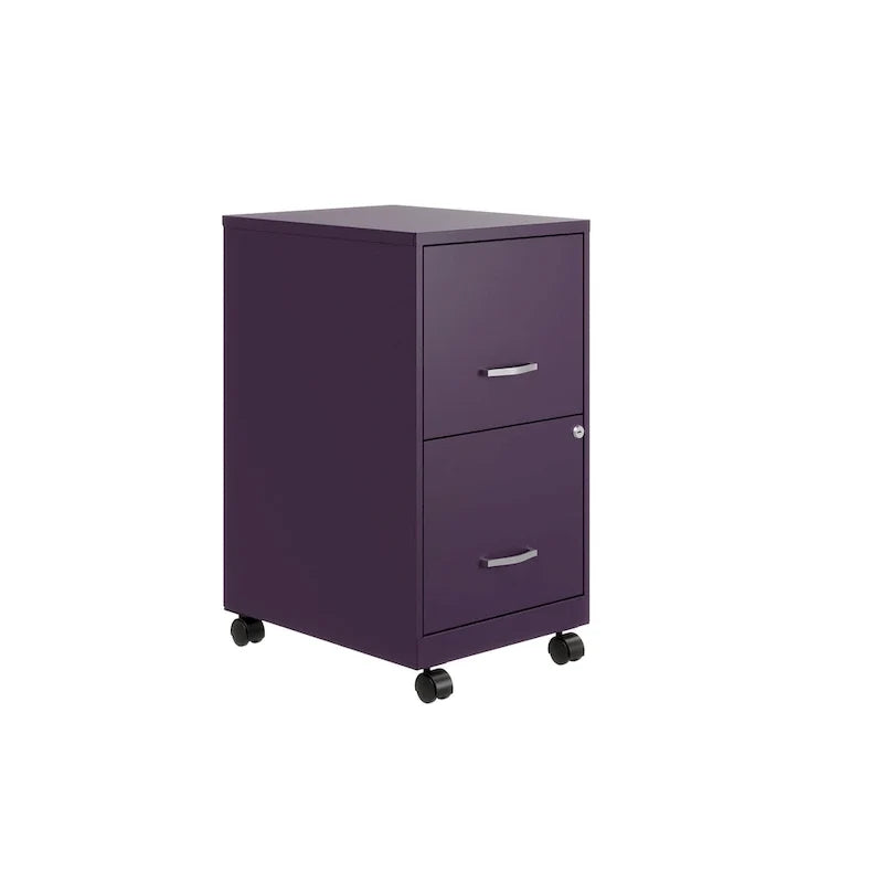18 2 Drawer Mobile Smart Vertical File Cabinet, Teal