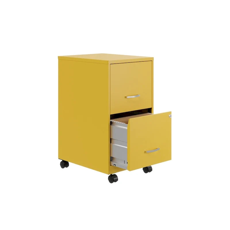 18 2 Drawer Mobile Smart Vertical File Cabinet, Teal