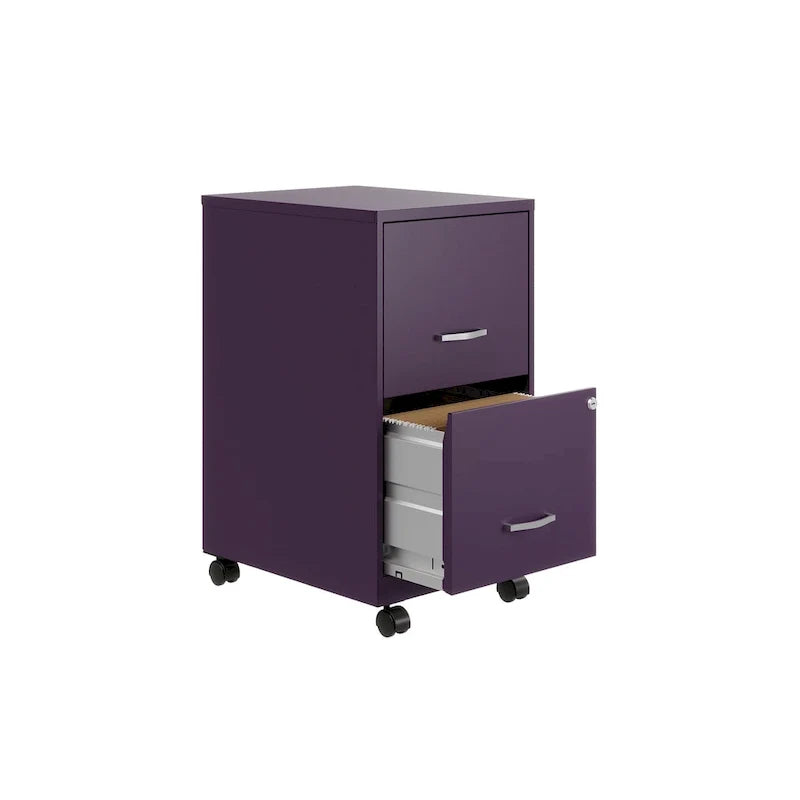18 2 Drawer Mobile Smart Vertical File Cabinet, Teal