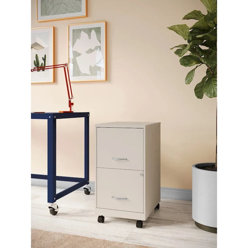 18 2 Drawer Mobile Smart Vertical File Cabinet, Teal