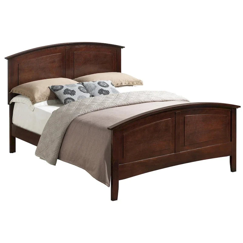 Queen Panel Bed with Curved Top Rail