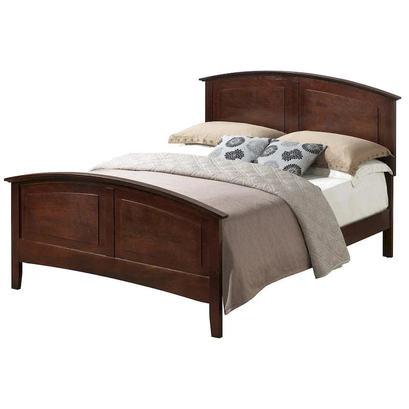 Queen Panel Bed with Curved Top Rail