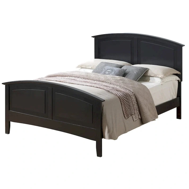 Queen Panel Bed with Curved Top Rail