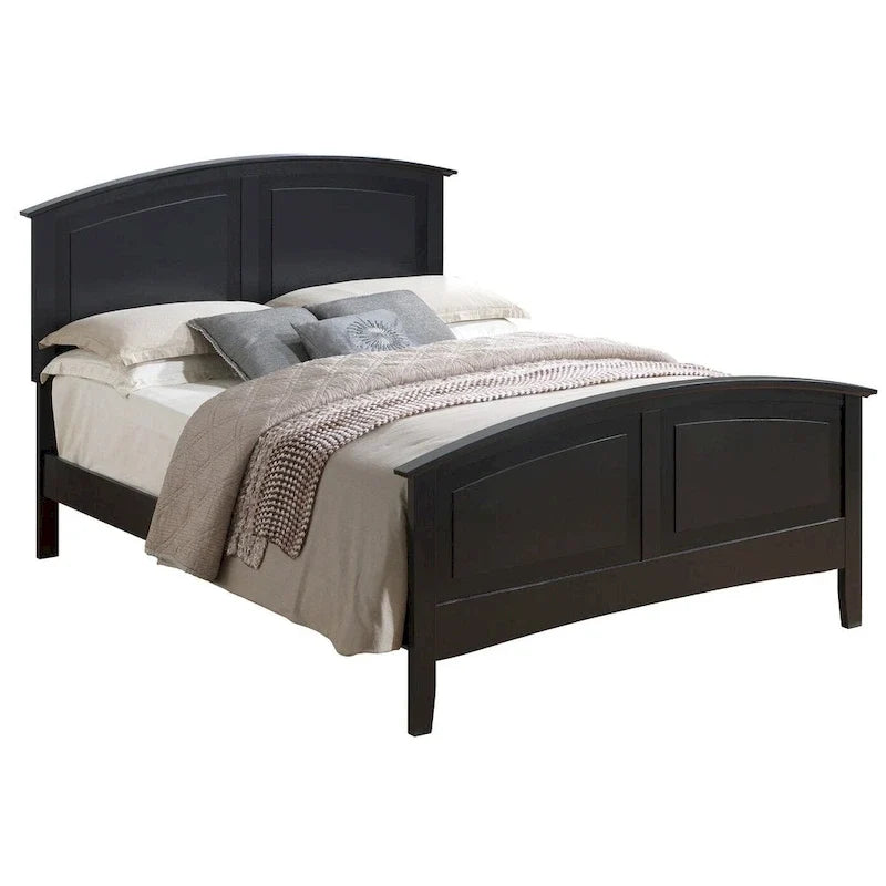 Queen Panel Bed with Curved Top Rail