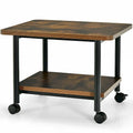 2 Tier Rolling Printer Cart Storage Stand Under Desk with Casters