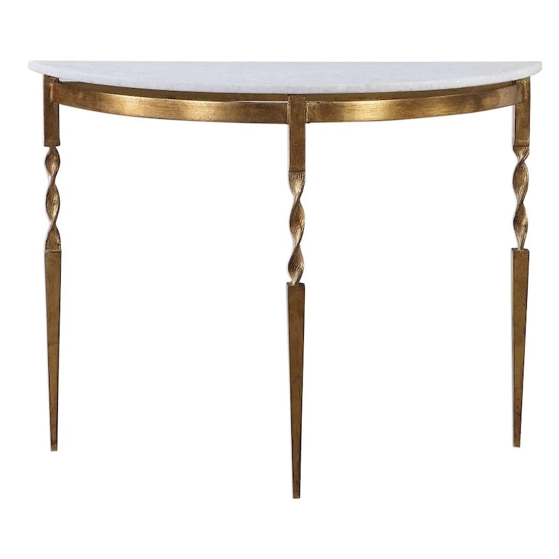Consolle semicircolare color oro