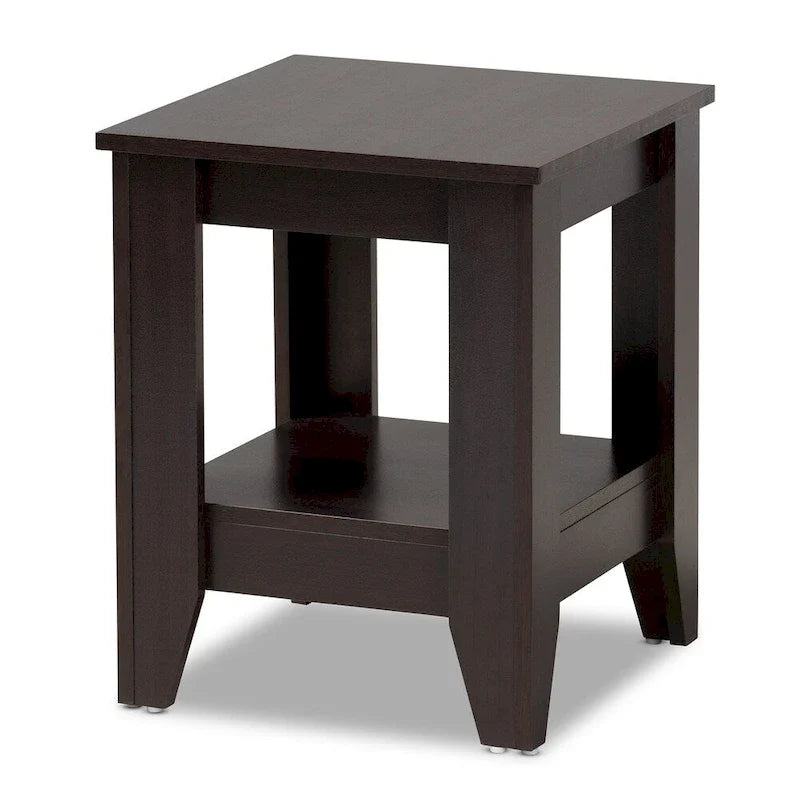 Dark Brown Wood End Table