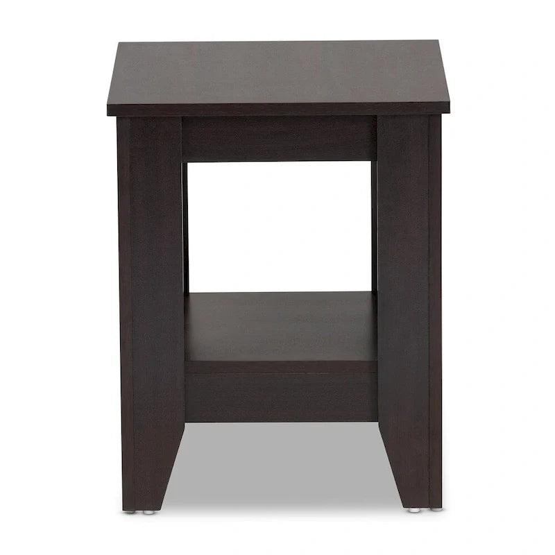 Dark Brown Wood End Table