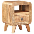 Cabinet Nightstand Side End Table with Solid Wood Legs for Bedroom - 11.8 x 11.8 x 16.1