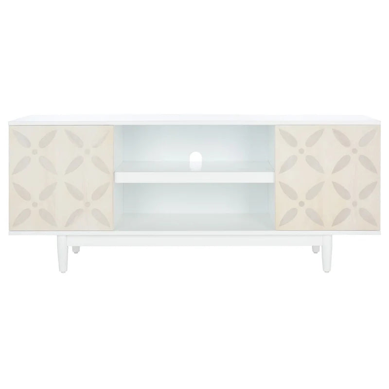 3 Shelf Patterned Media Stand - 54 W x 15 D x 22 H - 54Wx15Dx22H