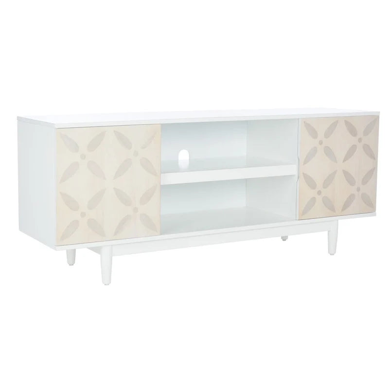 3 Shelf Patterned Media Stand - 54 W x 15 D x 22 H - 54Wx15Dx22H