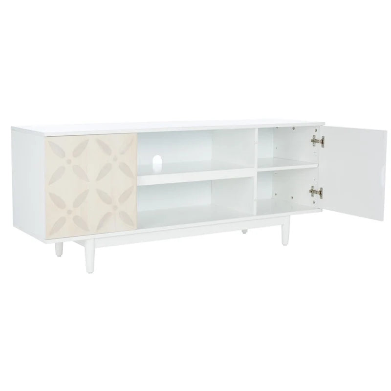 3 Shelf Patterned Media Stand - 54 W x 15 D x 22 H - 54Wx15Dx22H