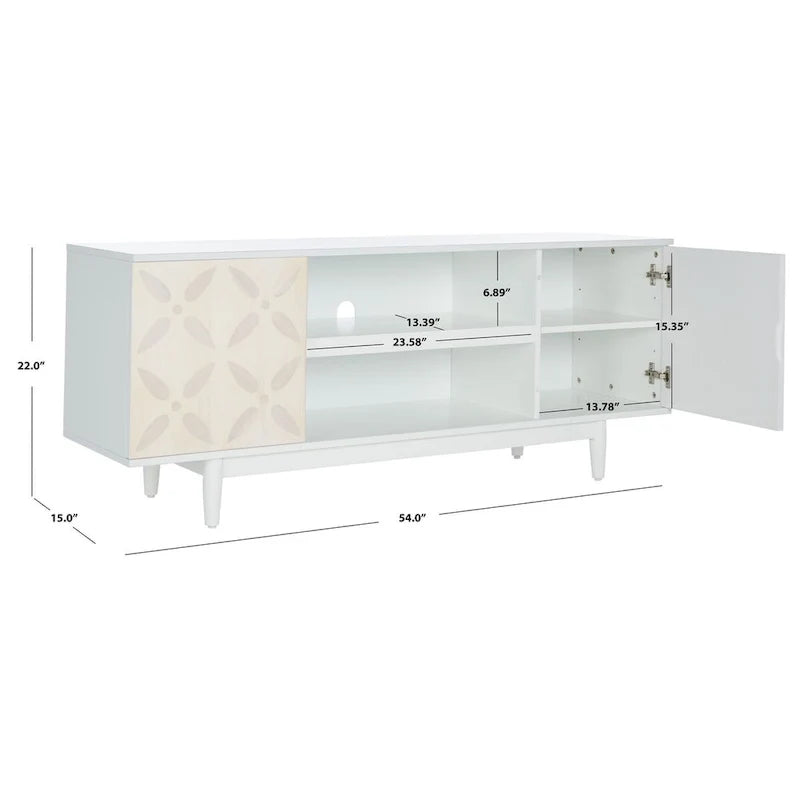 3 Shelf Patterned Media Stand - 54 W x 15 D x 22 H - 54Wx15Dx22H