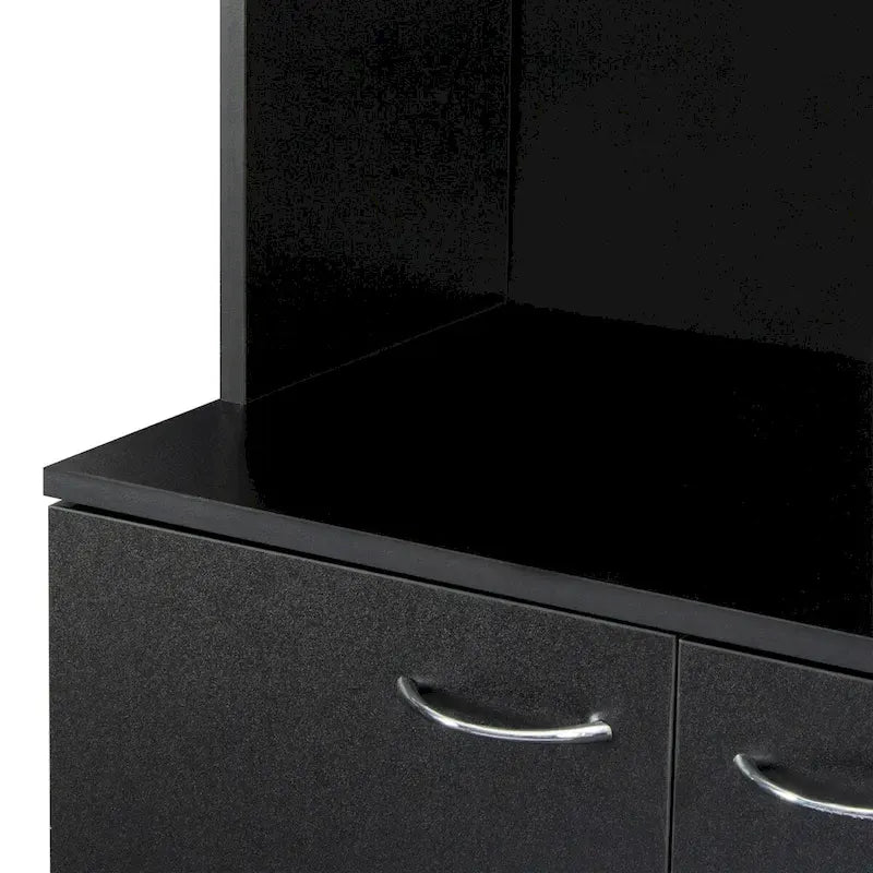 Armadio alto rustico in stile fattoria, guardaroba con ripiani, vano a giorno e cassetto, mobile contenitore indipendente