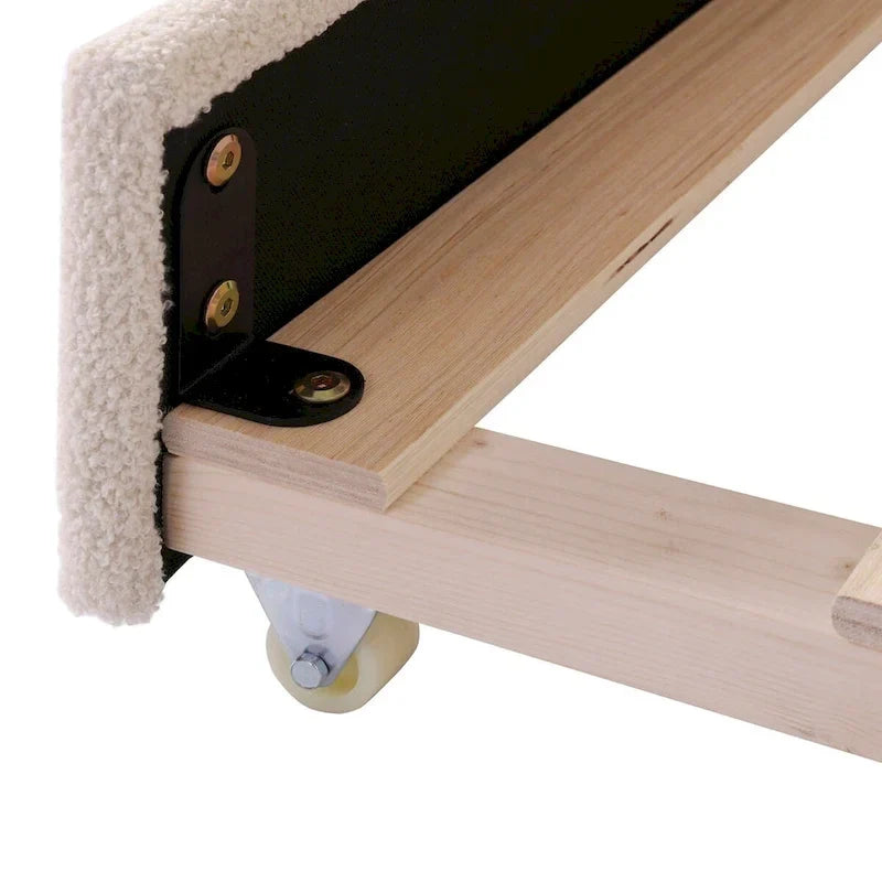 Twin Size Teddy Fleece Daybed with Storage Armrests and Trundle