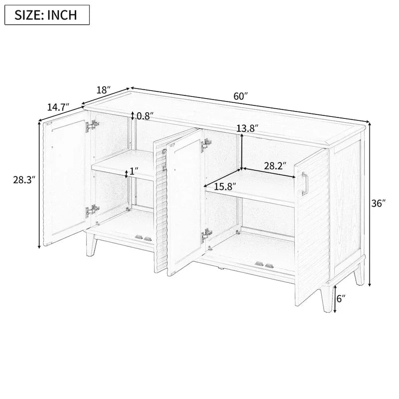 Credenza con 4 ante