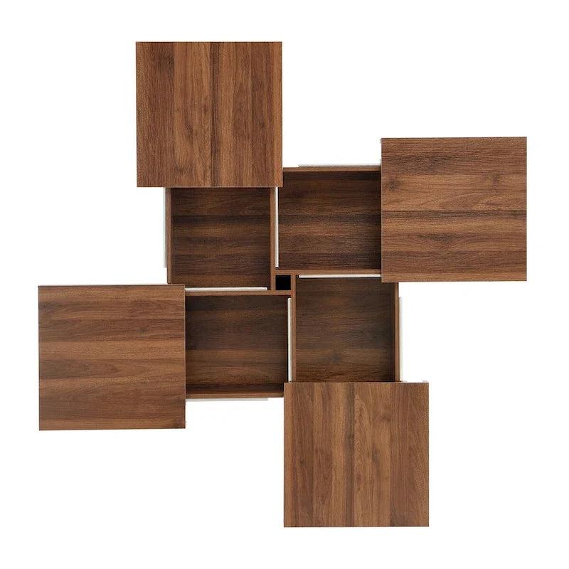 Marble Veneer Coffee Table Sliding Top with Storage