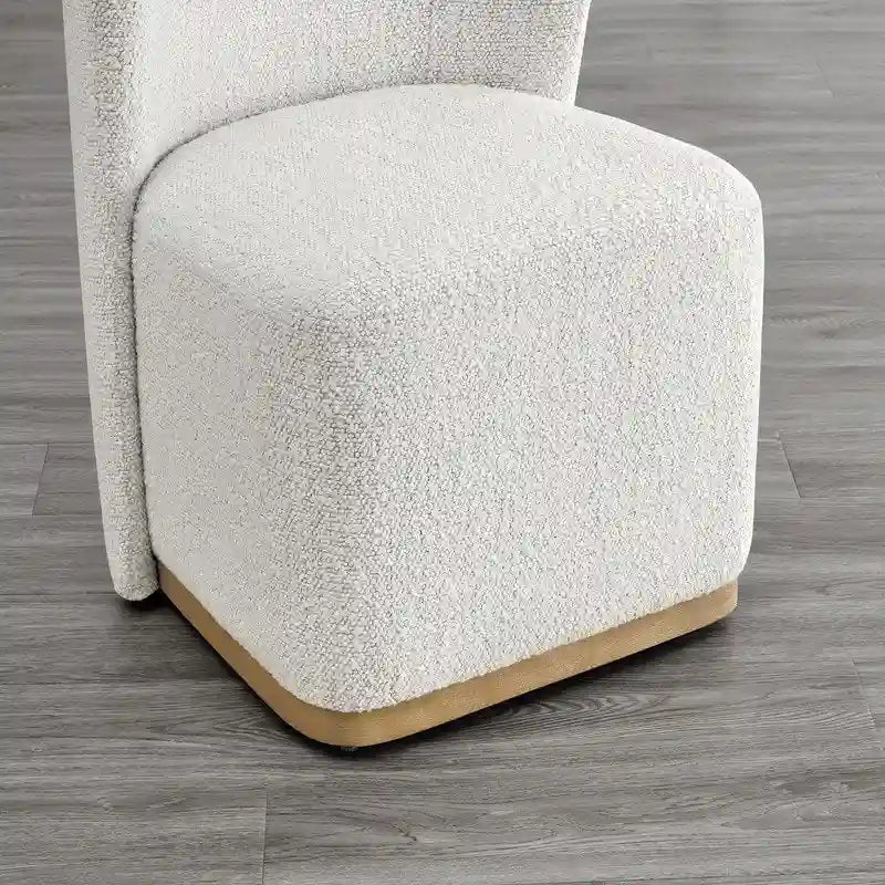 Modern Dining Chairs with Casters&Wood Base Set of 2