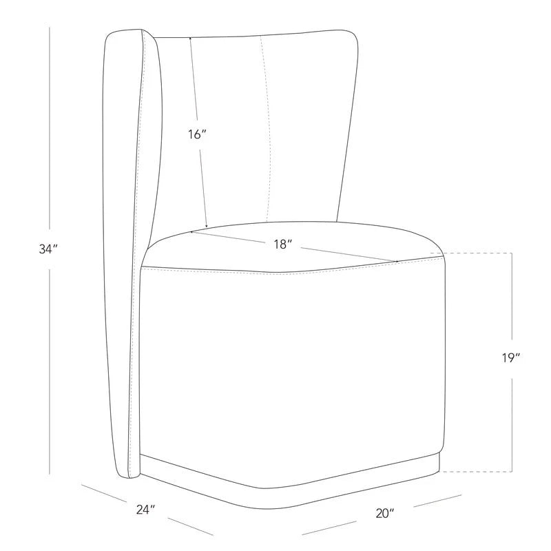 Modern Dining Chairs with Casters&Wood Base Set of 2