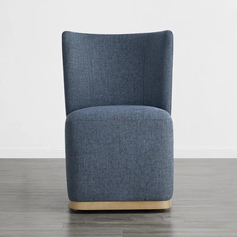 Modern Dining Chairs with Casters&Wood Base Set of 2