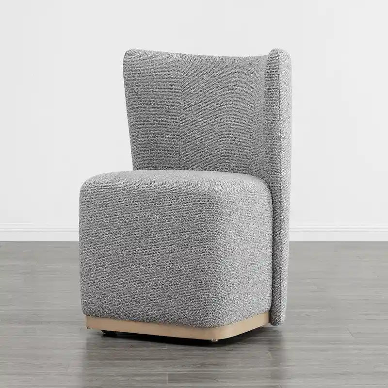 Modern Dining Chairs with Casters&Wood Base Set of 2