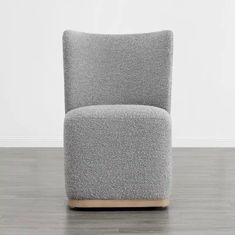 Modern Dining Chairs with Casters&Wood Base Set of 2
